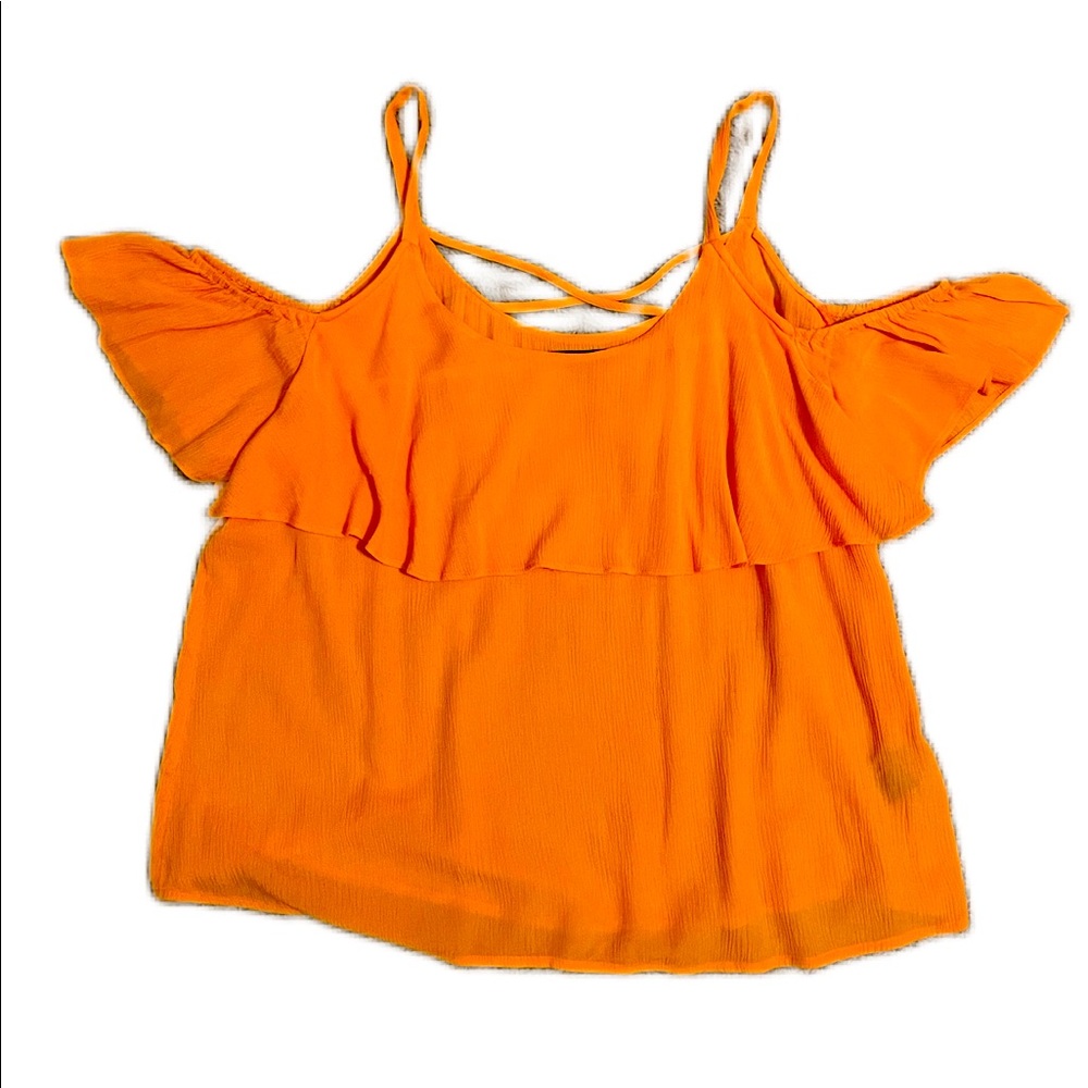 Apt 9 Cold-Shoulder Blouse Orange